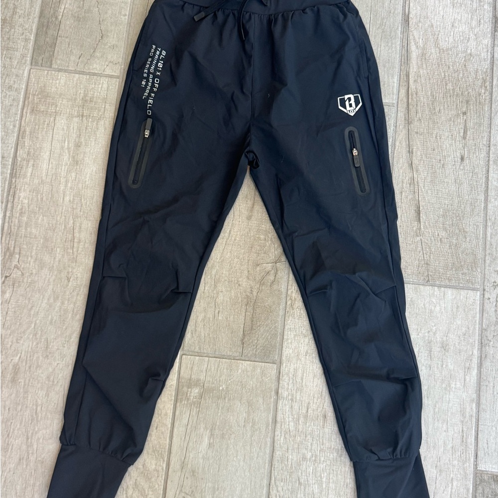 Youth Black Tech Joggers with Zip Pockets